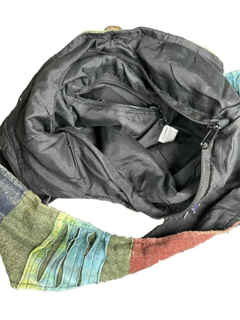 ✌️ NWT Boho Patchwork Fringed Monk Peace Bag Nepal ✌️